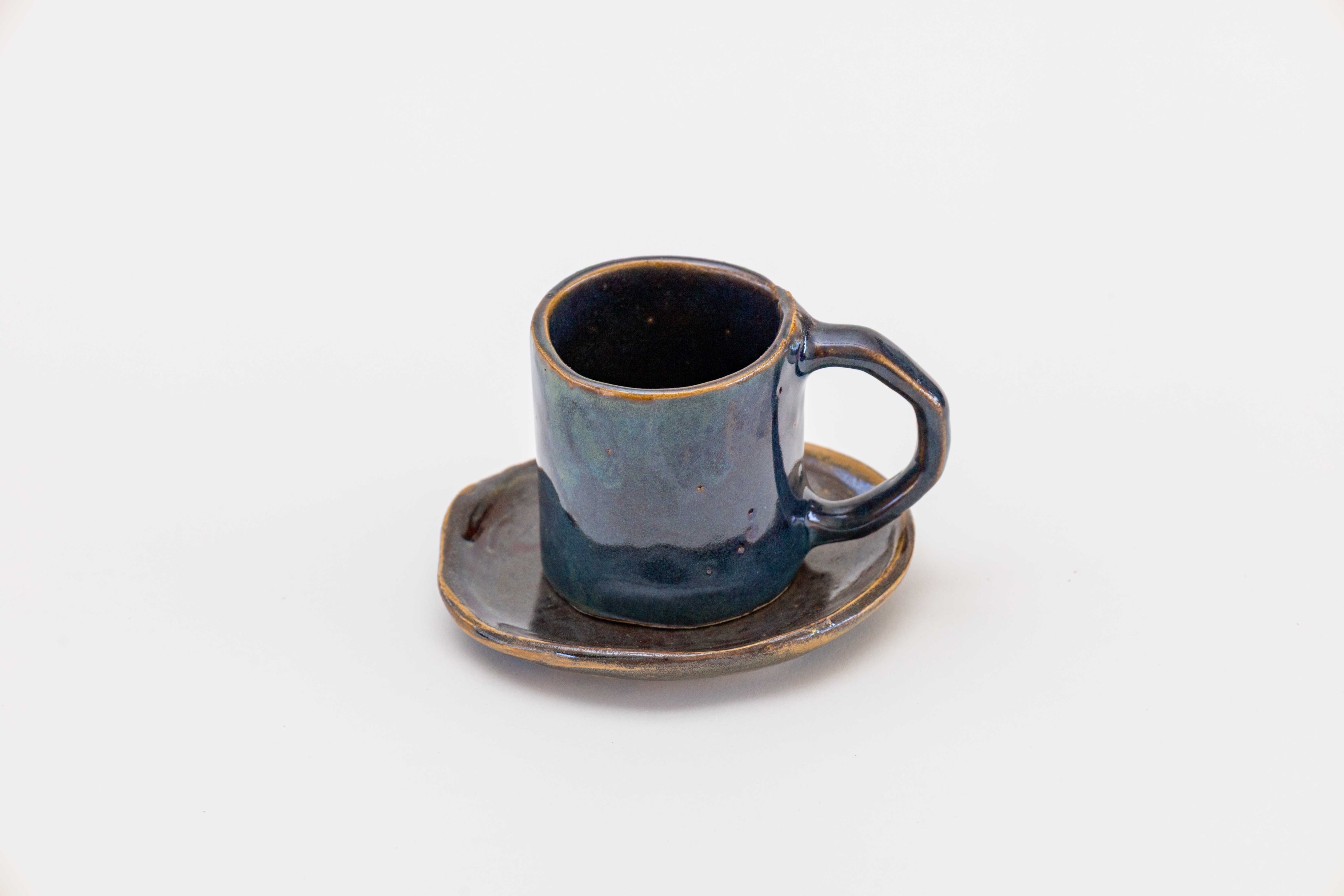 Juego de 4 Tazas para Café Espresso con 4 Platos