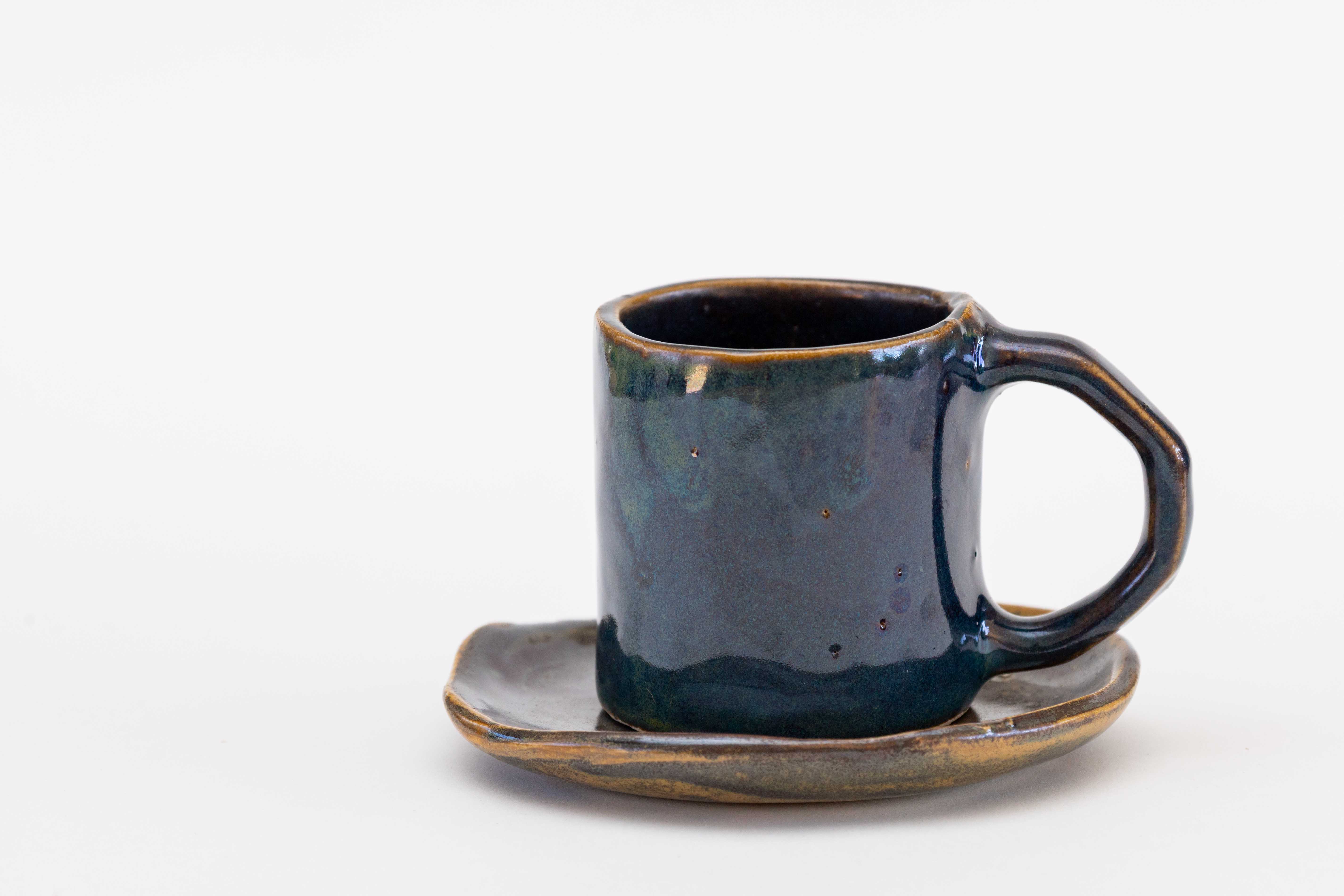 Juego de 4 Tazas para Café Espresso con 4 Platos