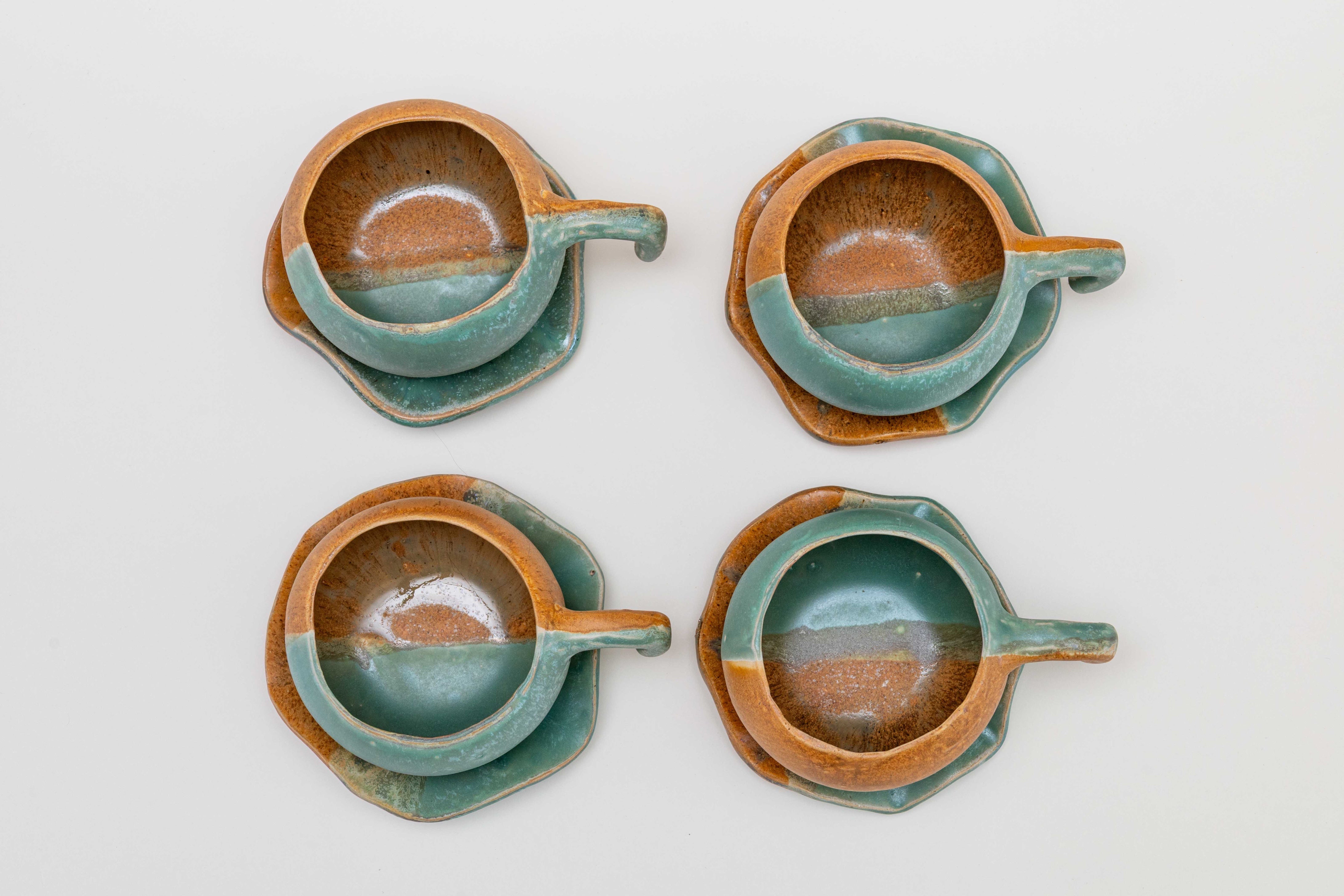 Juego Terno de Café y Plato (4 Juegos)