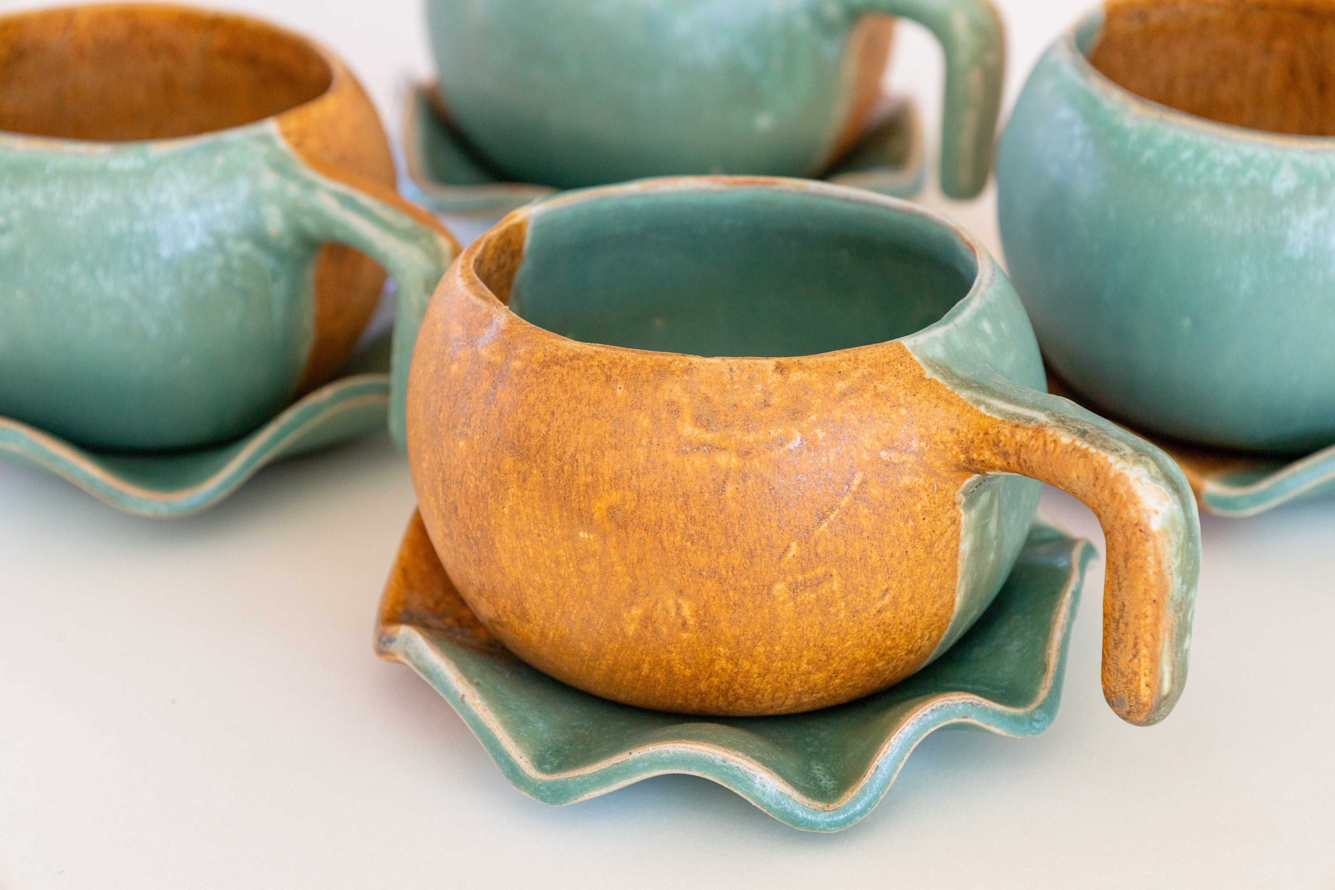 Juego Terno de Café y Plato (4 Juegos)