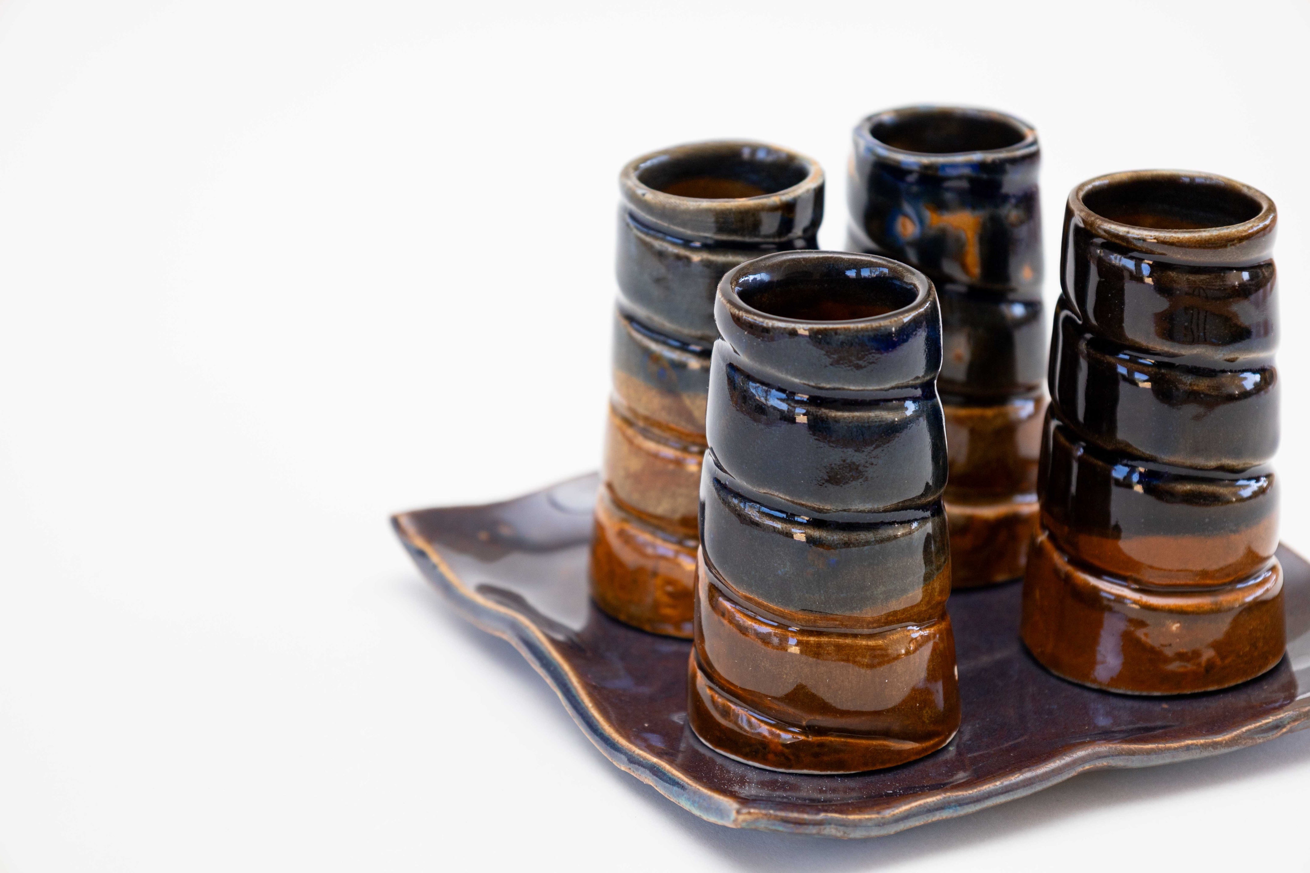 Tequilero 4 Piezas (con base)